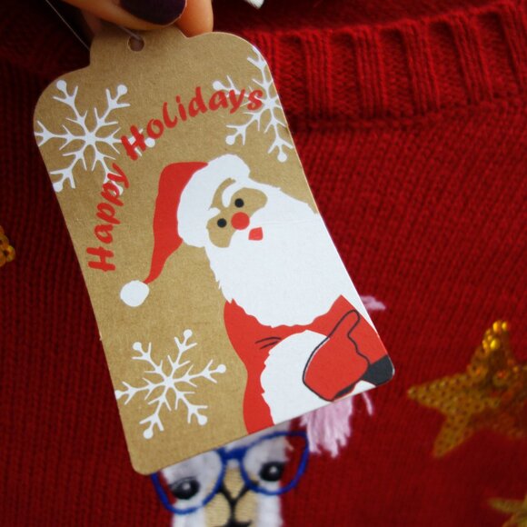 Blizzard Bay Ugly Christmas Sweater "No Porb Liama" Size M NWT! - Picture 8 of 9